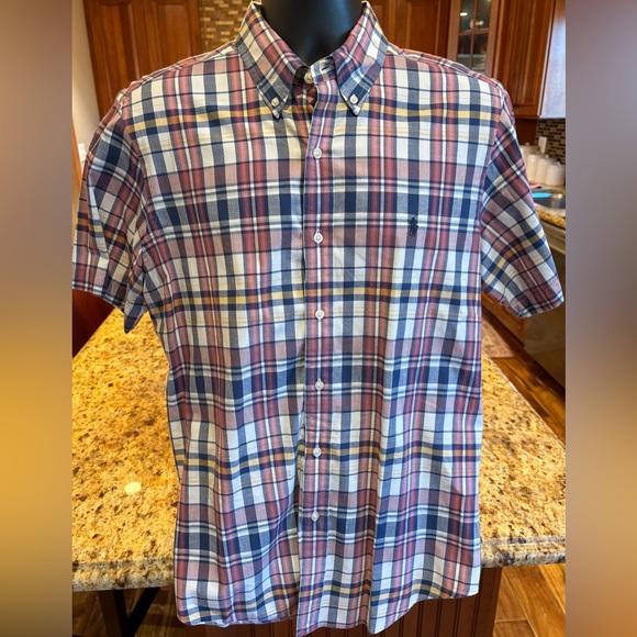 Ralph Lauren Other - Ralph Lauren men’s short sleeve shirt.‎ Sharp blue/red plaid with logo.